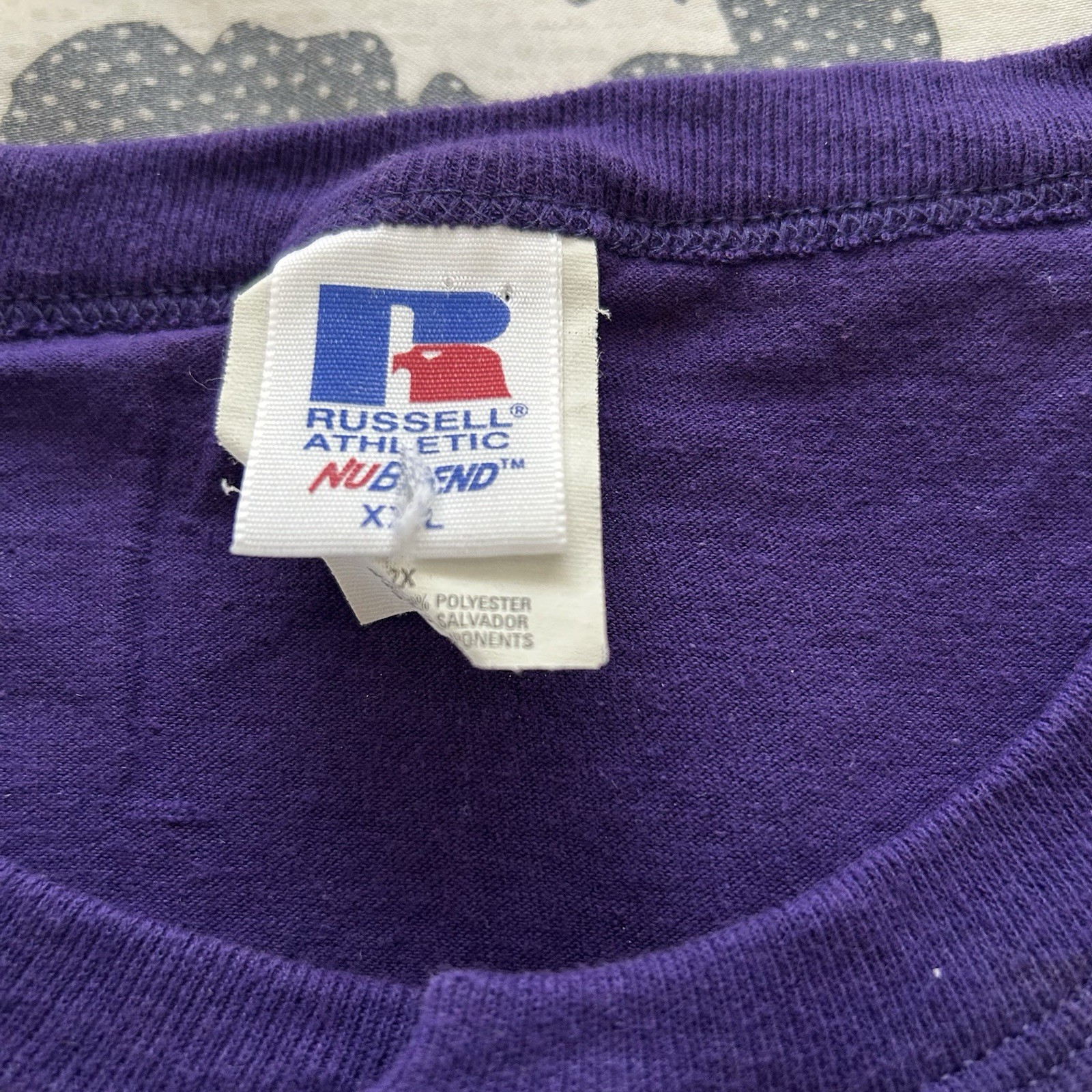 Vintage Russell Athletic NuBlend Henley Shirt Purple Mens XXL Blank 2000s Y2K gallery