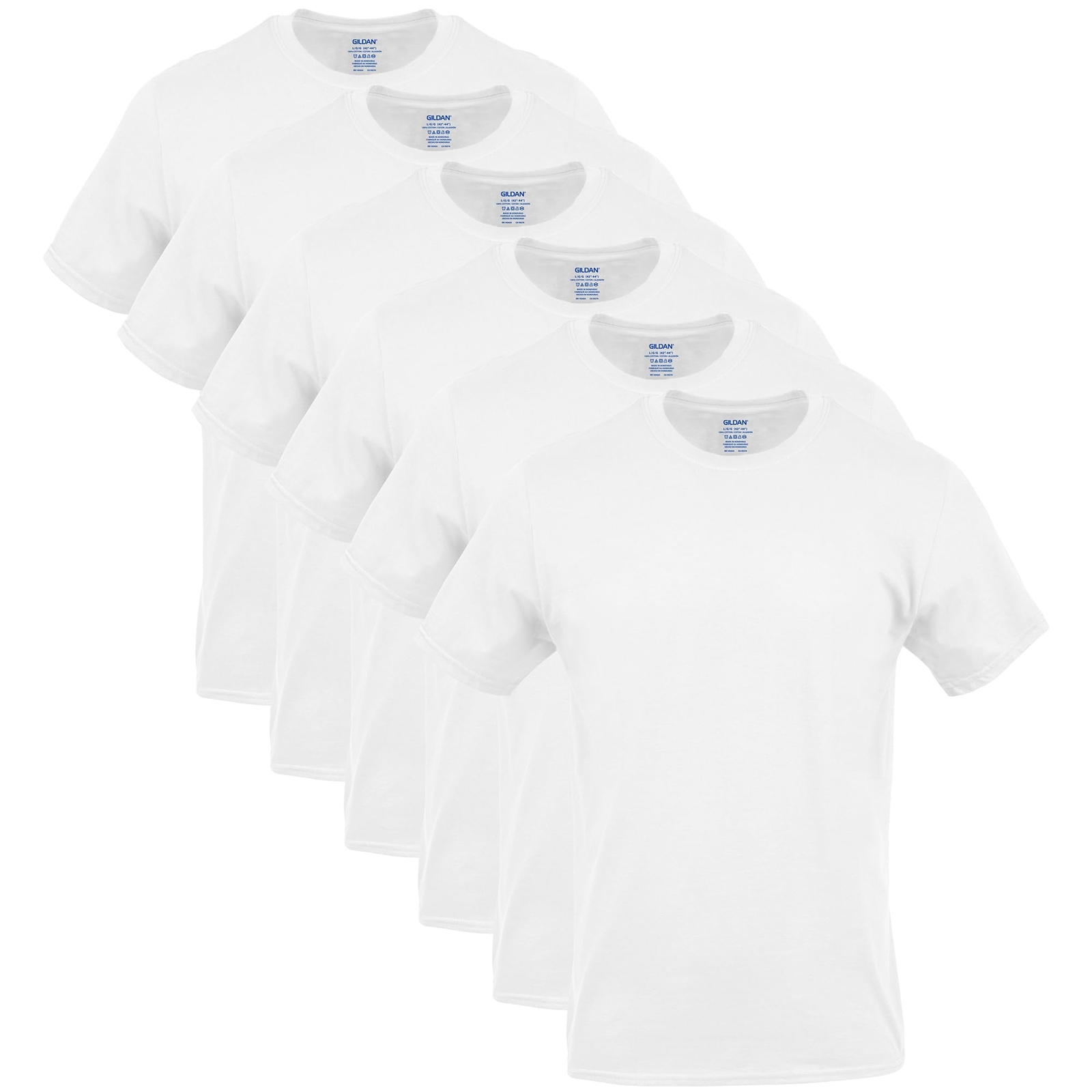 Gildan Men's Crew T-Shirts Multipack Style G1100 6 White (6-pack) Medium gallery