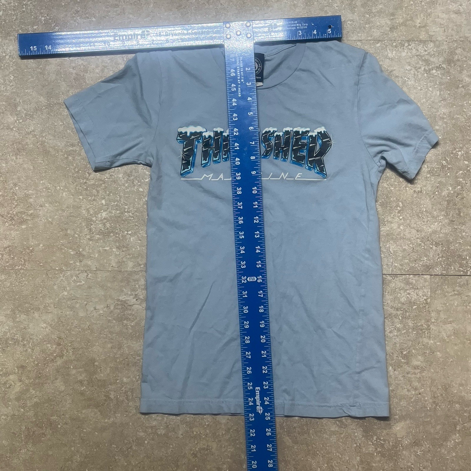 Thrasher Magazine Ice Design Lt Blue T Shirt Size Wm Small gallery