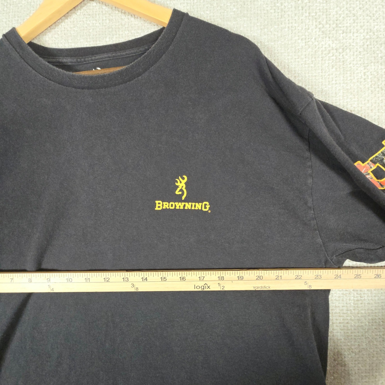 Browning Mens 2XL Black Long Sleeve Camo Logo Graphic T-Shirt Cotton Hunting Tee gallery