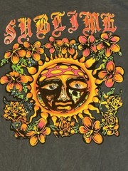 NWOT Sublime Endless Petals Graphic Tee Unisex Size Large Distressed Look Gray