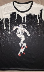 Romwe “Astronaut Skate” Short Sleeve 95% Polyester 5% Spandex Men’s M