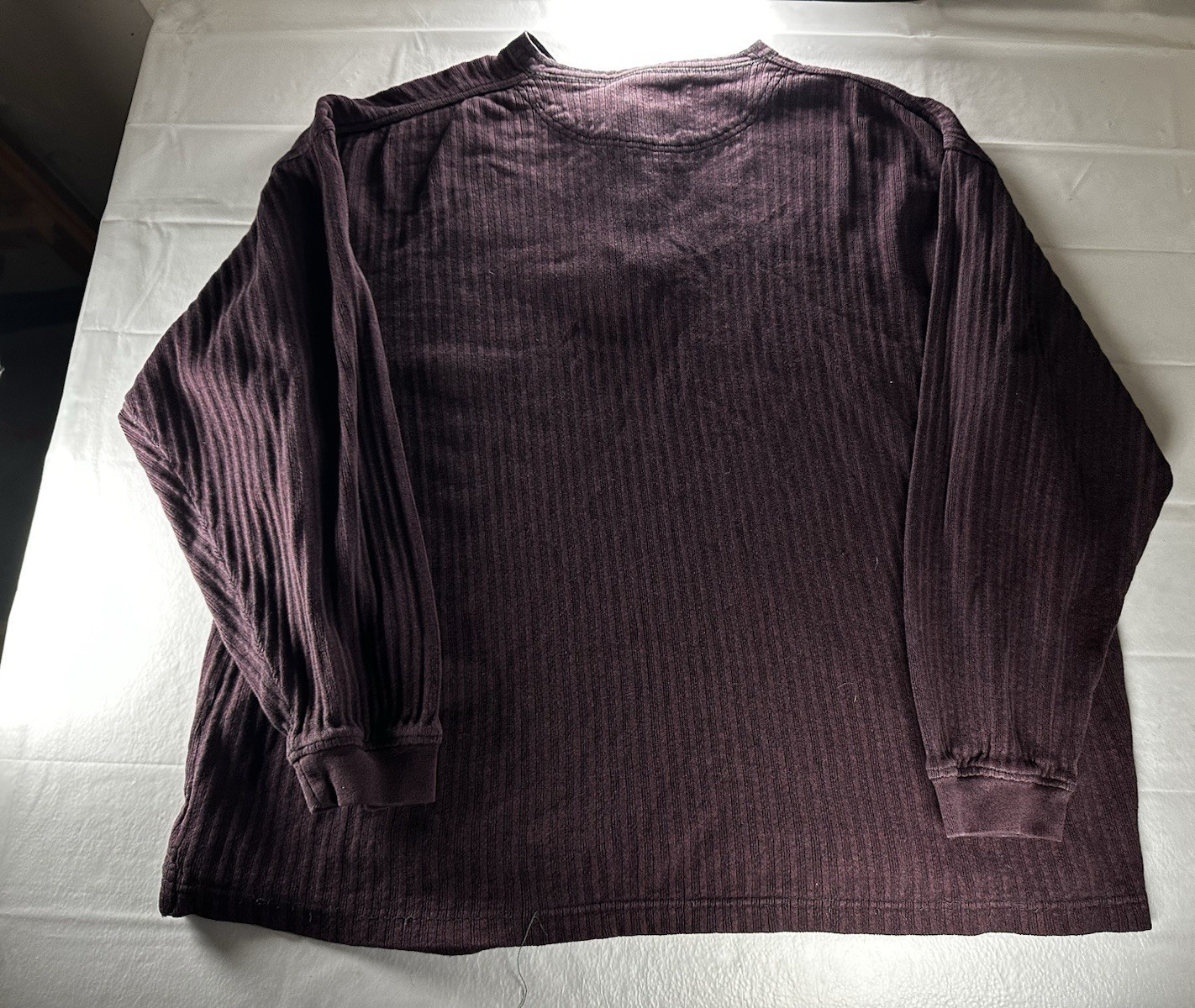 VTG Hill & Archer Henley Mens XXL Burgundy 100% Cotton Ribbed Pullover Sweater gallery