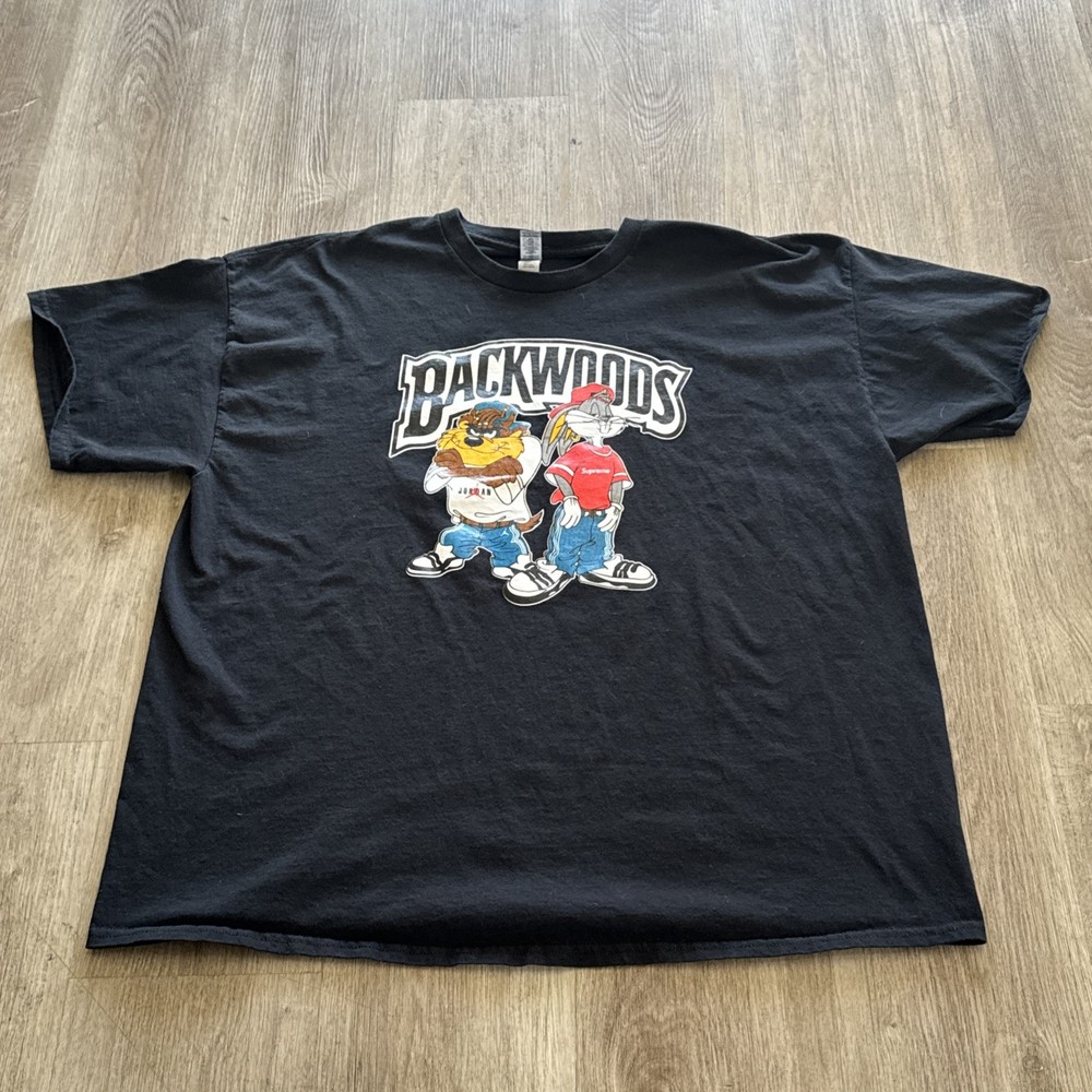 Vintage Backwoods Cigars Bugs Bunny Taz T Shirt Mens 2XL XXL Black Rare Color