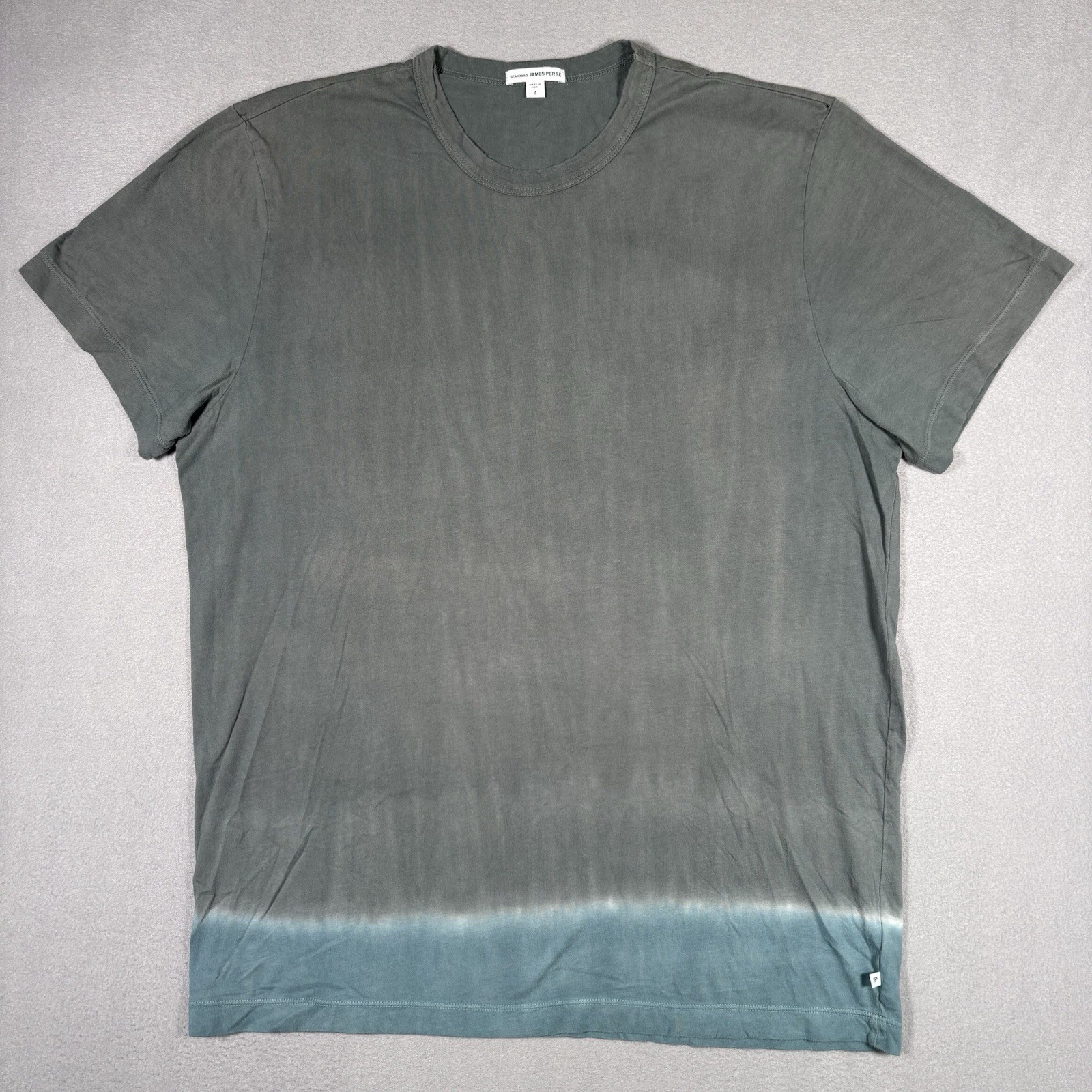 James Perse Lightweight Jersey Tee Shirt Mens 4 XL Blue Tie Dye Faded Old Money gallery
