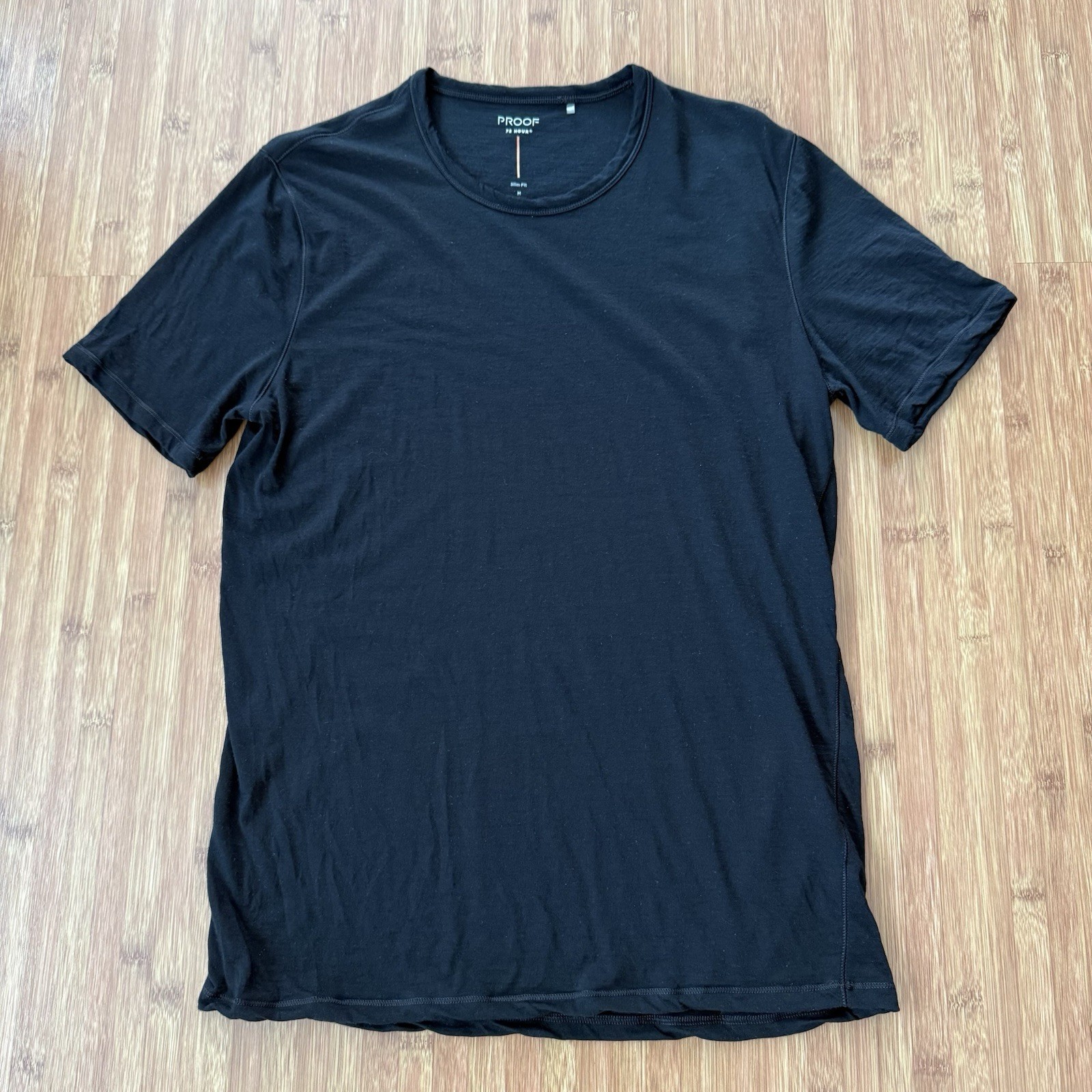 Proof 72-Hour Merino Wool Blend T Shirt Men Medium Black Huckberry Casual SS