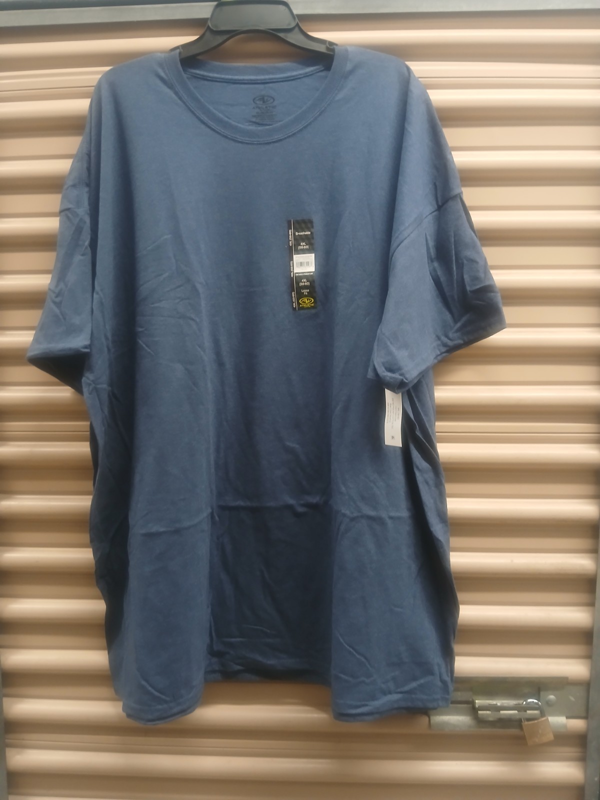 Athletic Works No Pocket Cotton Tee Men’s Size 4XL Blue Cove Heather NWT
