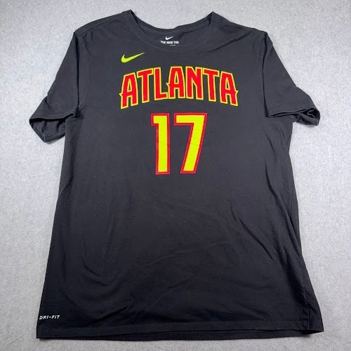 Atlanta Hawks Shirt Mens XL Dennis Schroder 17 Nike Dri-FIT Black NBA gallery