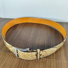 【intage Python】Luxury Python Leather Dress Belt, Made in Italy