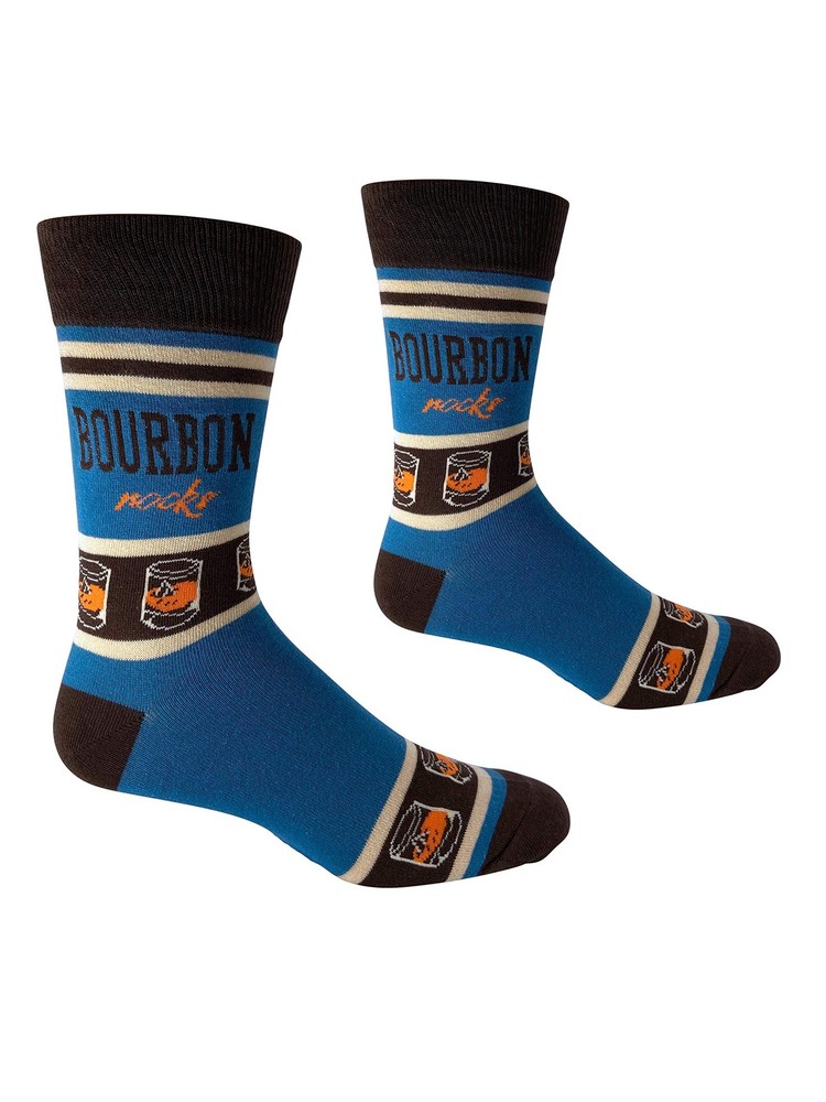 Bourbon Rocks Men’s Socks | Bourbon Gift for Men Funny Novelty Fashion Dress …