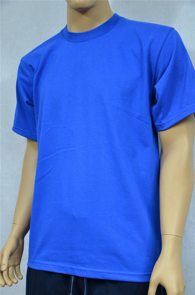 3 NEW PROCLUB S-5XLT HEAVY WEIGHT T-SHIRTS ROYAL BLUE PLAIN TEE PRO CLUB BLANK
