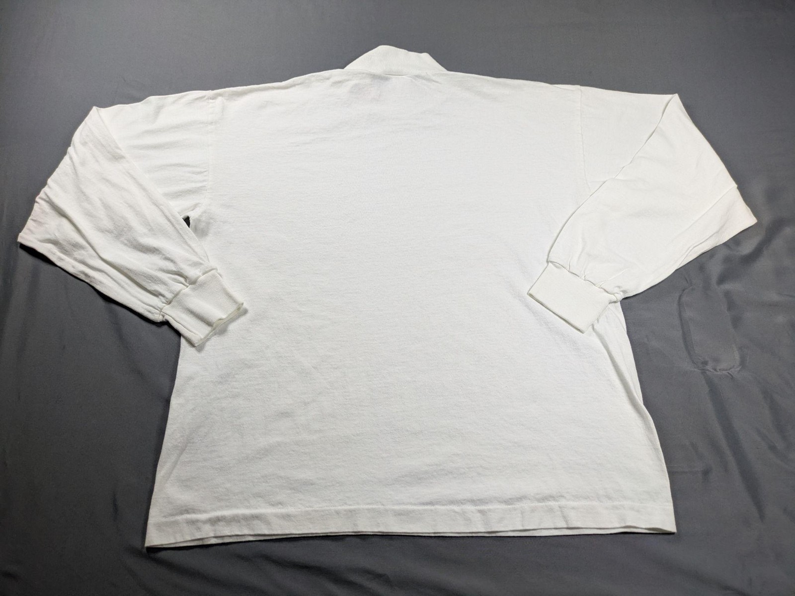 Vintage CCM Mock Neck Shirt Mens Lg White Long Sleeve Hockey Base Layer Made USA gallery