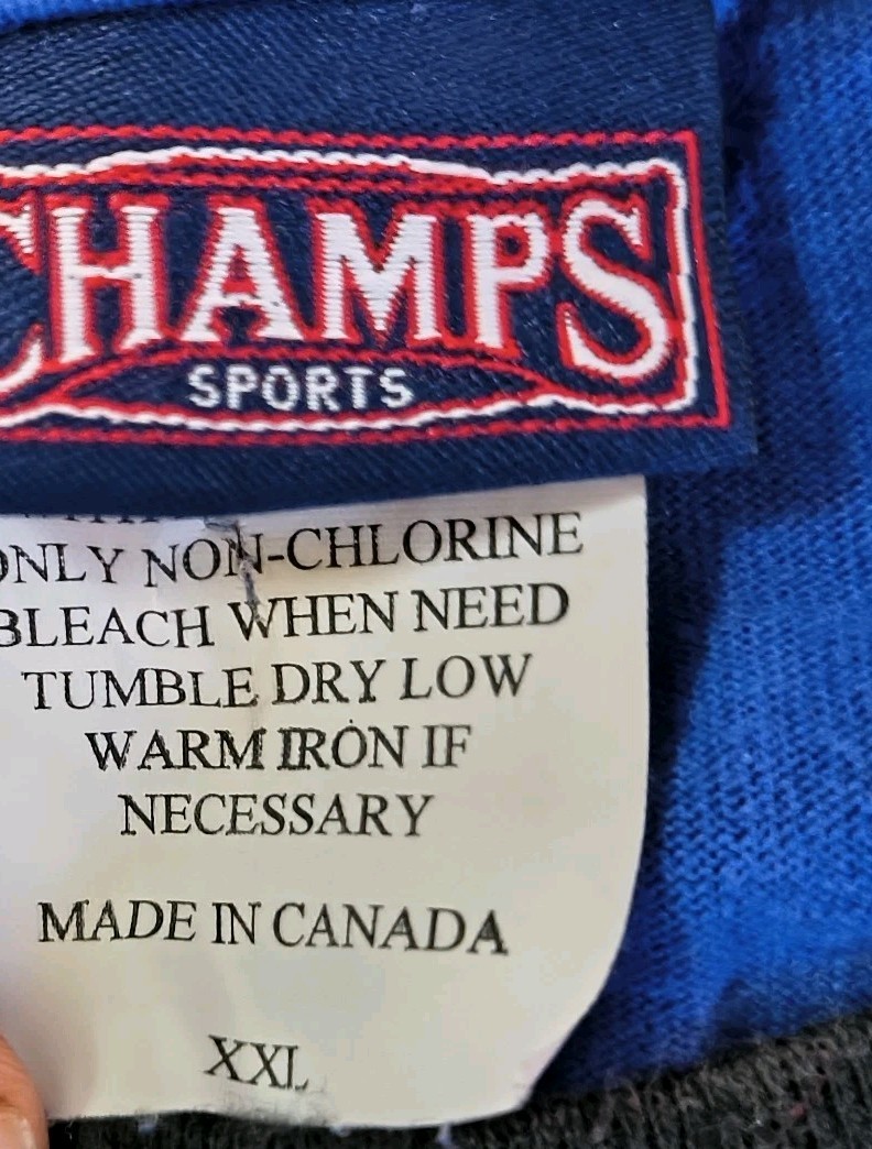 Vintage Champs Sports Blue T-shirt with Contrast Neck & Sleeve Trim Size XXL gallery