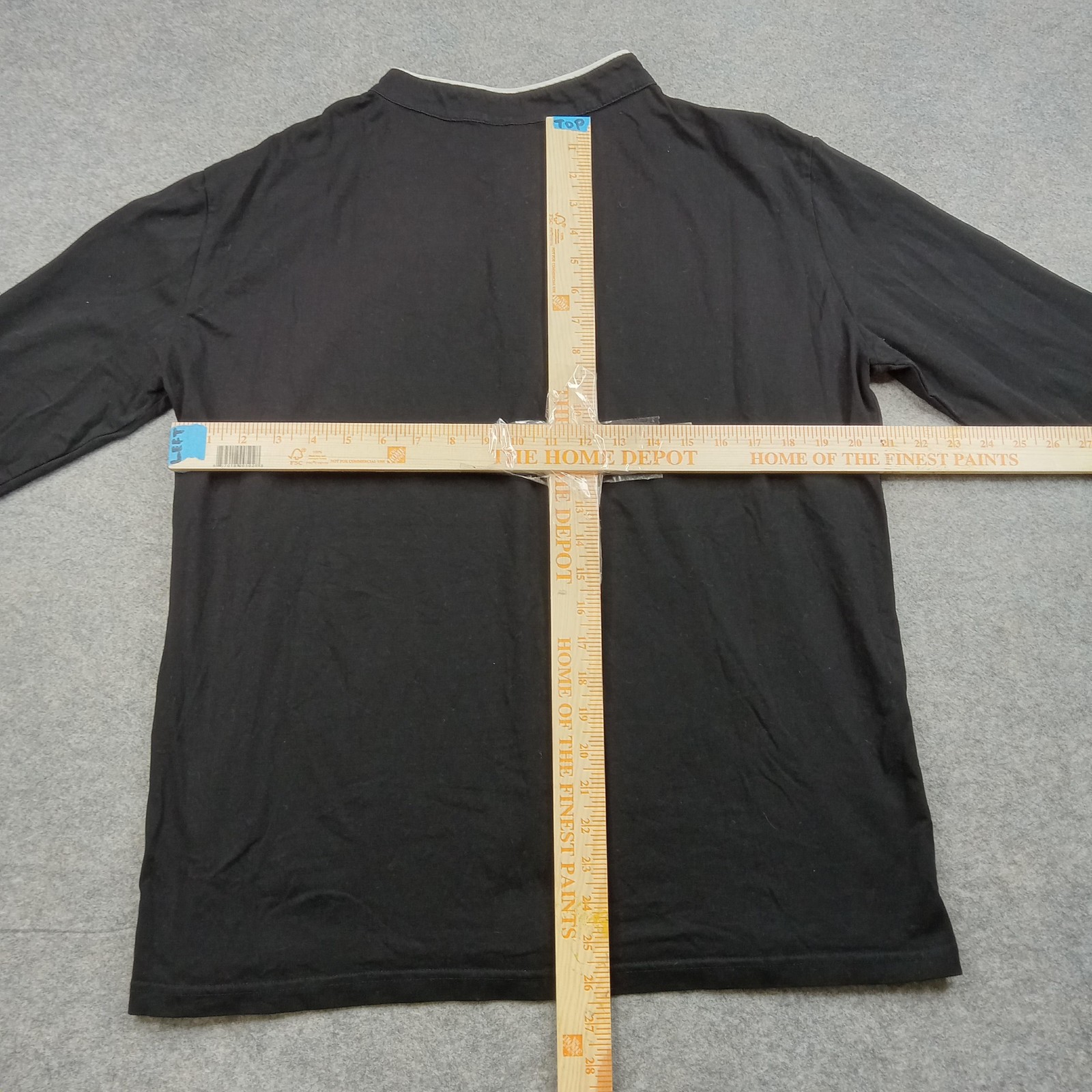Kuyigo Shirt Mens XL Black Long Sleeve Henley Mandarin Collar Stretch Casual gallery