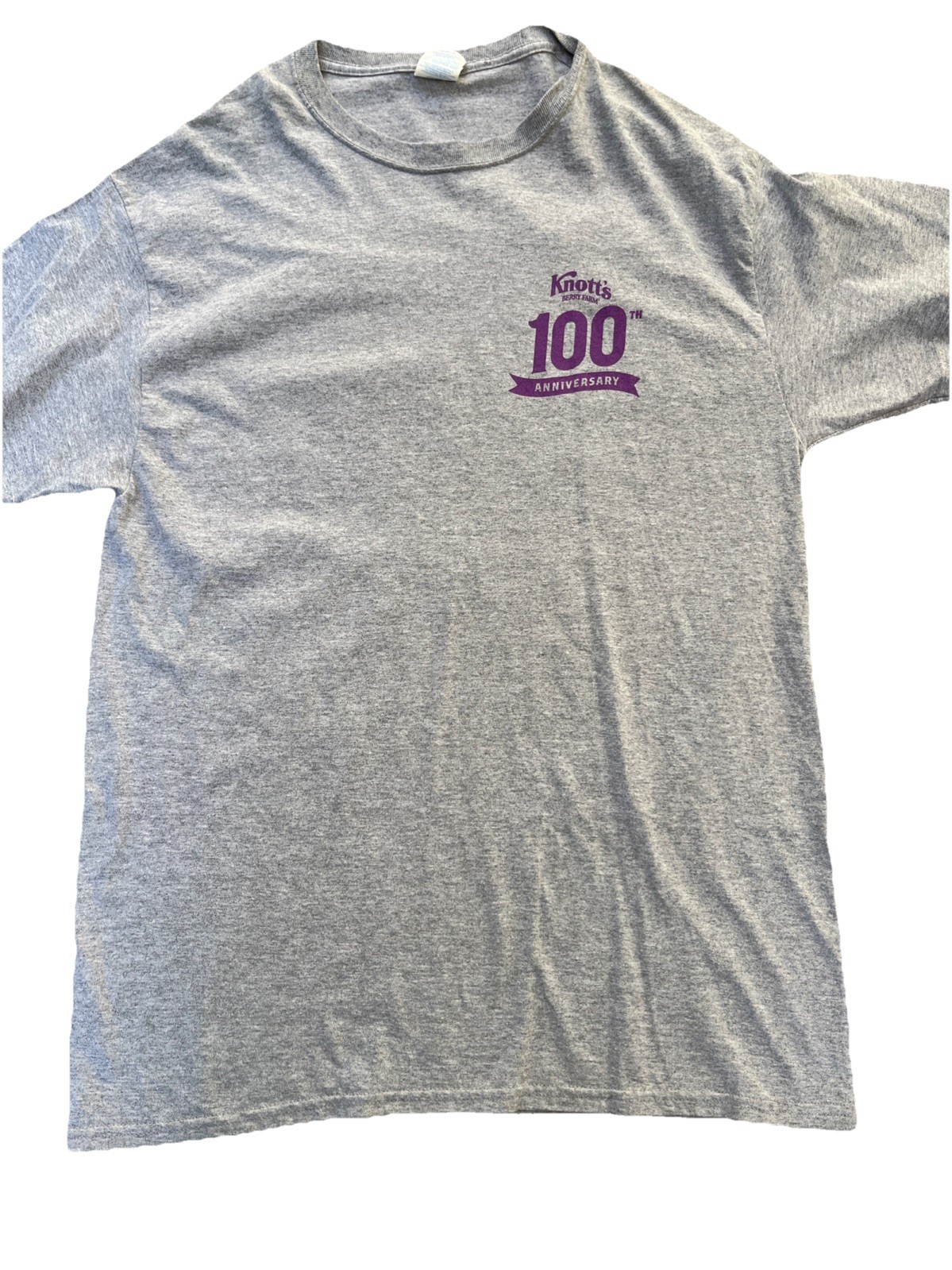 Knotts Berry Farm Gray 100th Anniversary T Shirt Adult Size L gallery