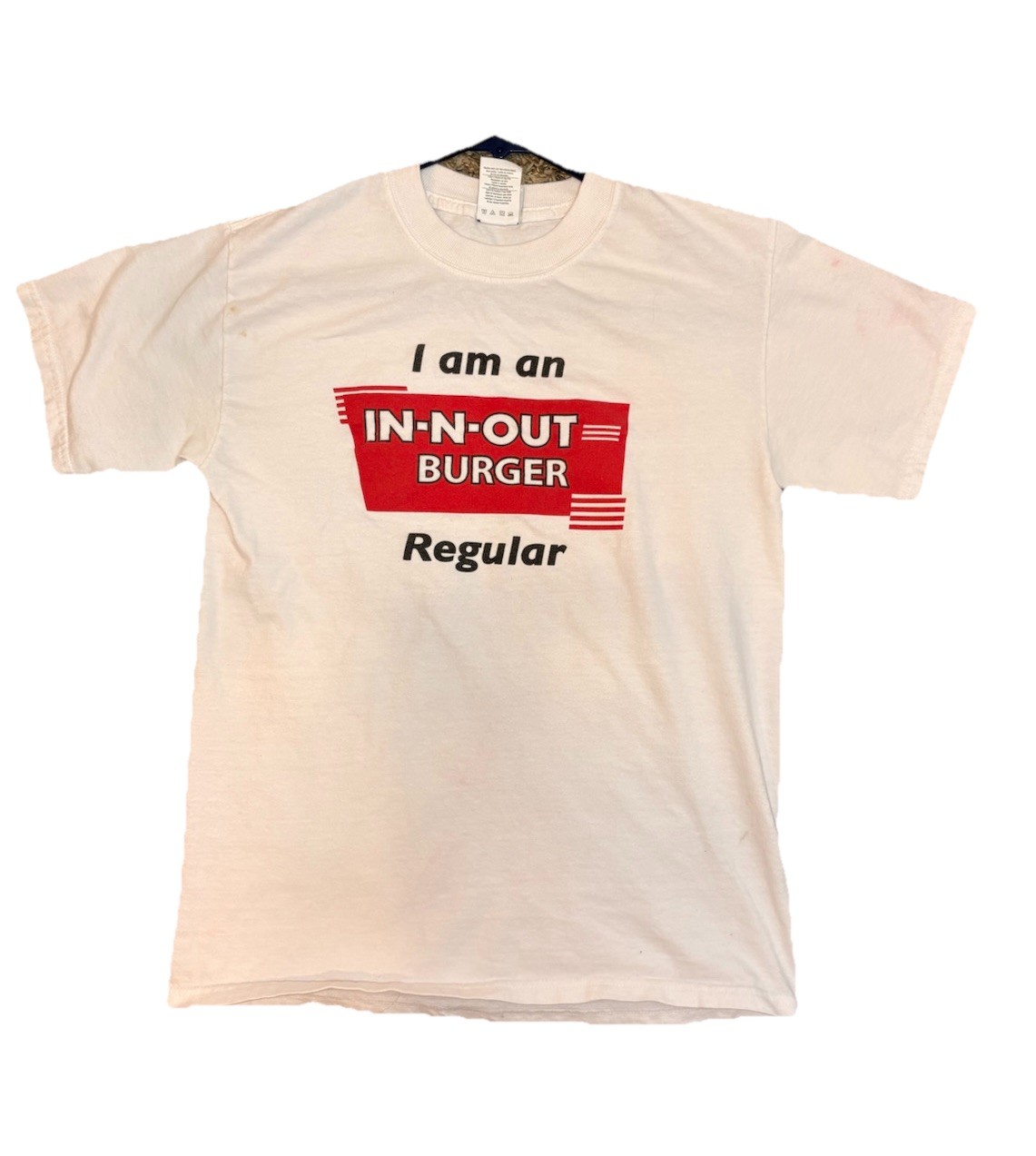 Hanes Beefy-T tag In-N-Out Burger Regular Graphic White T-Shirt Size S (34-36) gallery