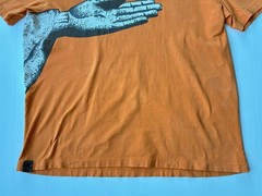 Complexo B Hand Print Graphic Crew T-Shirt Orange Brazil Catholic Religious