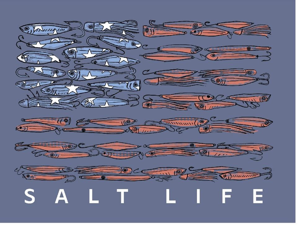 Salt Life American Lure Saltwash 4th Of July Navy Size Med Salty Saltlife NWT gallery