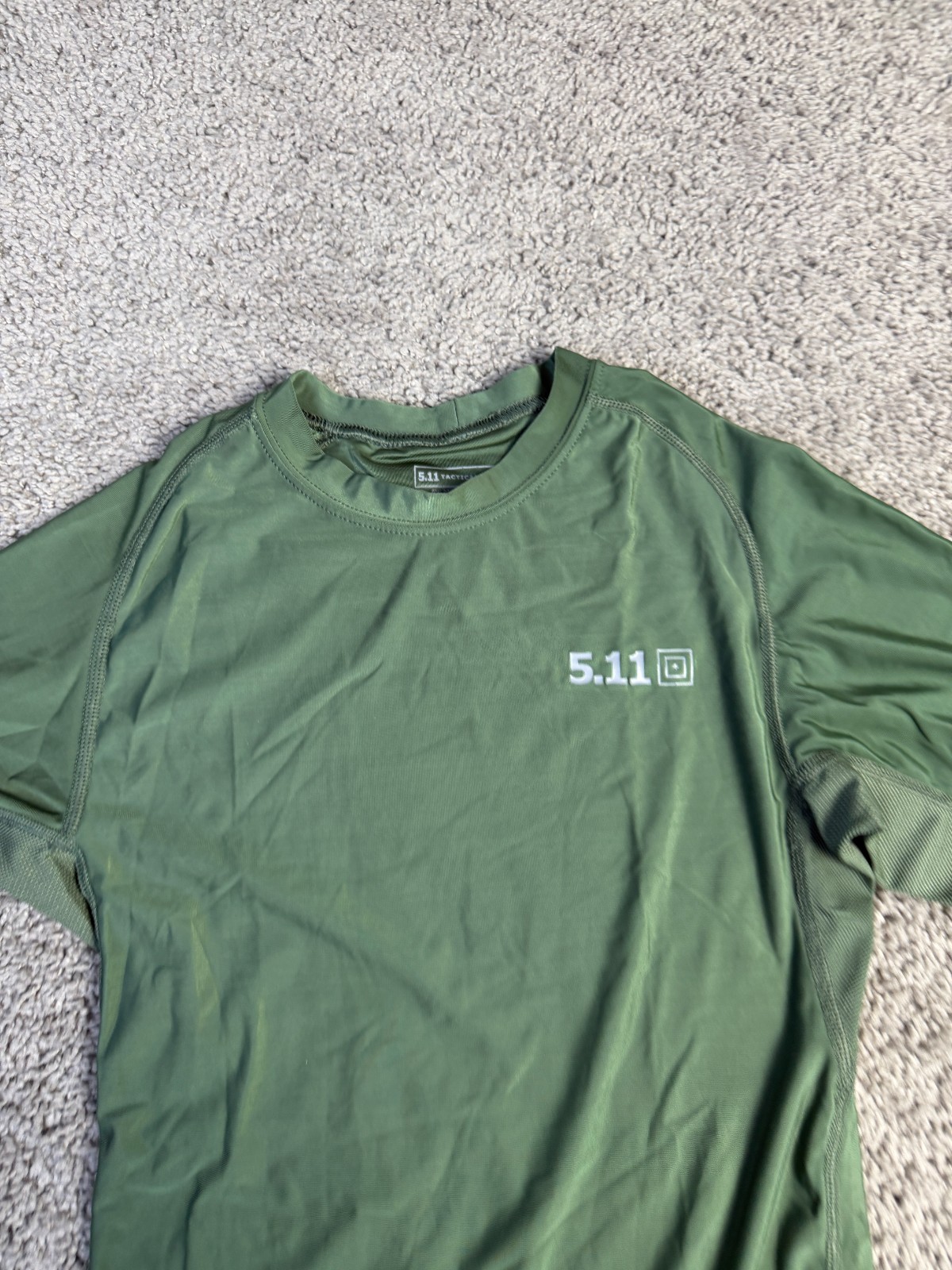 5.11 Tactical Shirt Mens M Green Base Layer Athletic Crewneck Polyester Spandex gallery