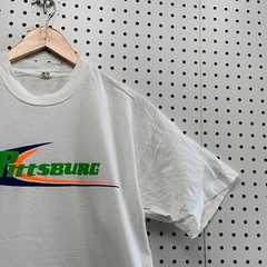 Vintage 80s Pittsburgh Shirt Single Stitch Adult Large Short Sleeve White 20X27