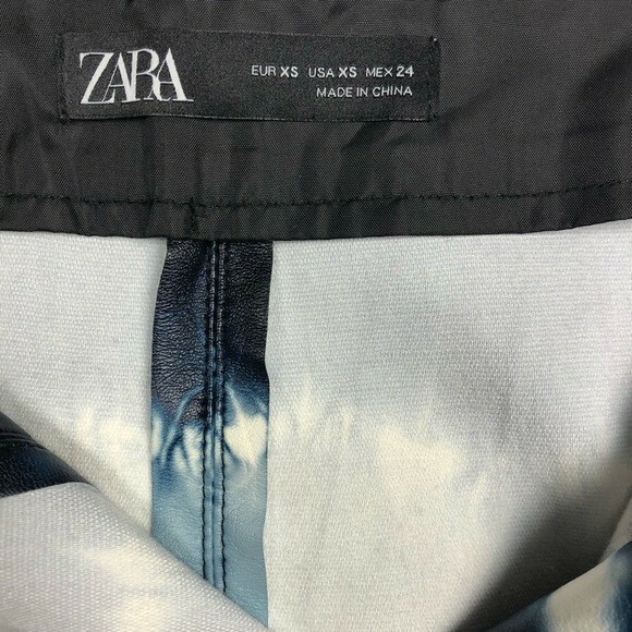 NWOT Zara Tie Dye Faux Leather Mini Skirt gallery