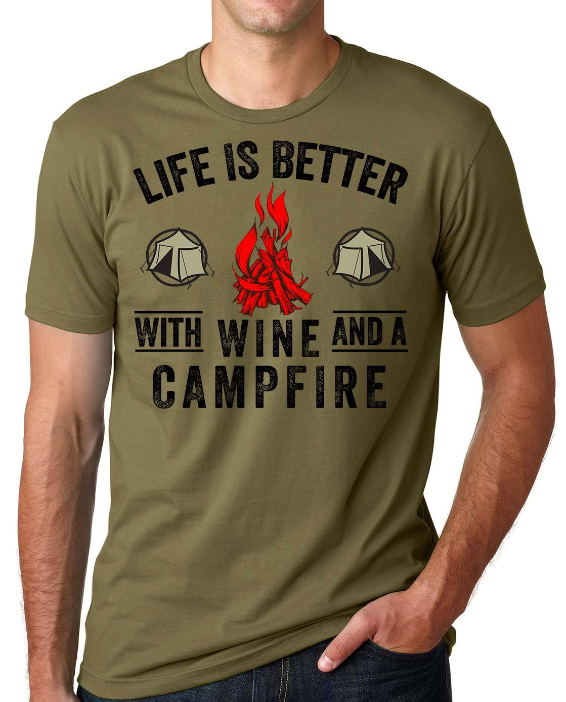 Wine T-shirt camping Camp Tee shirt fishing outdoor activities Tee shirt gallery
