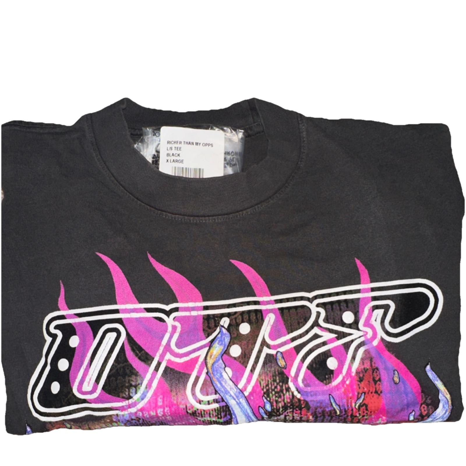 OTF Richer Than My Opps Graphic Black Men's Crew Neck Cotton T-Shirt XL gallery