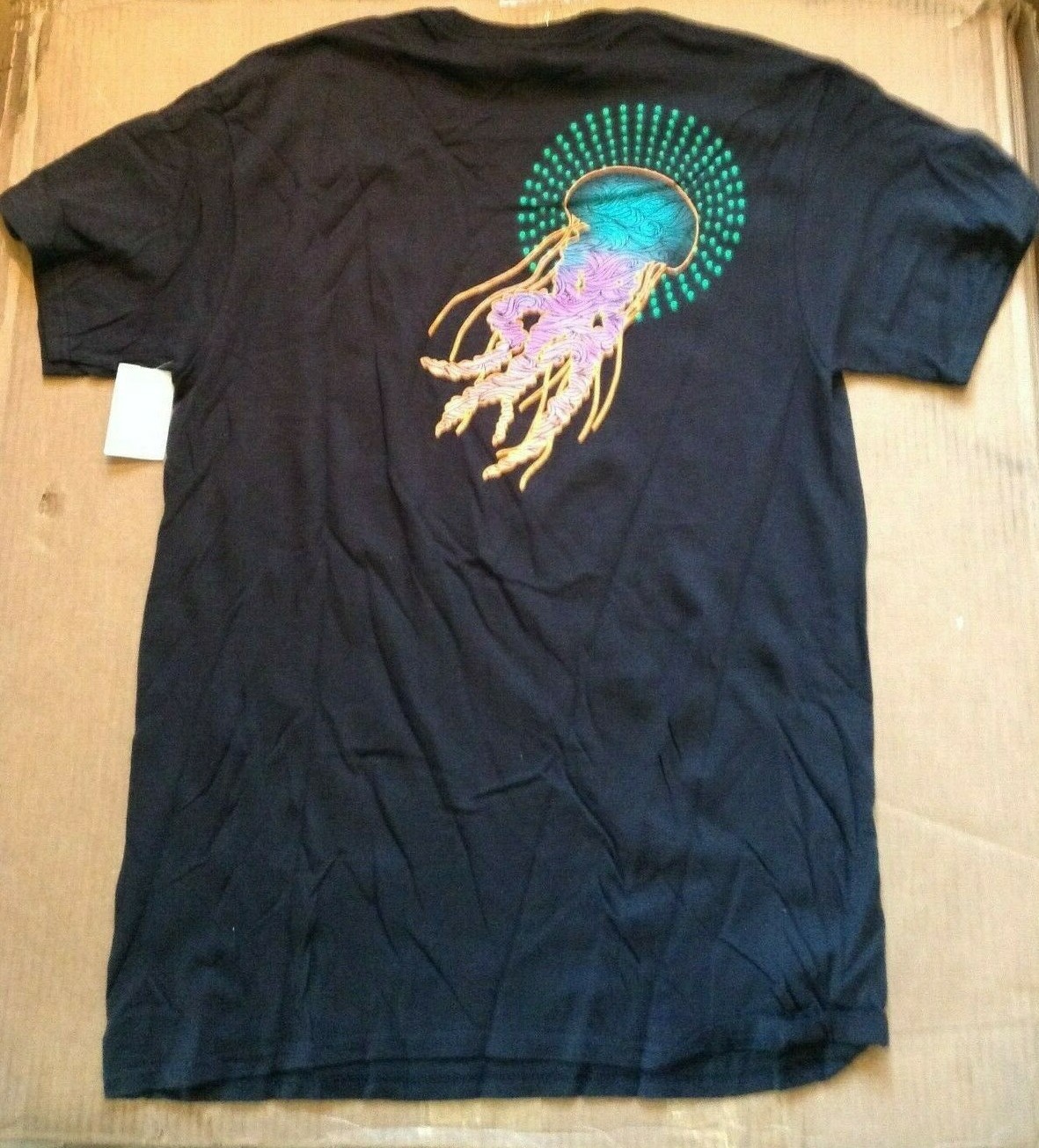 SeaWorld Electric Ocean Tee Shirt Men's Black, Neon Jellyfish Glow in the Dark gallery