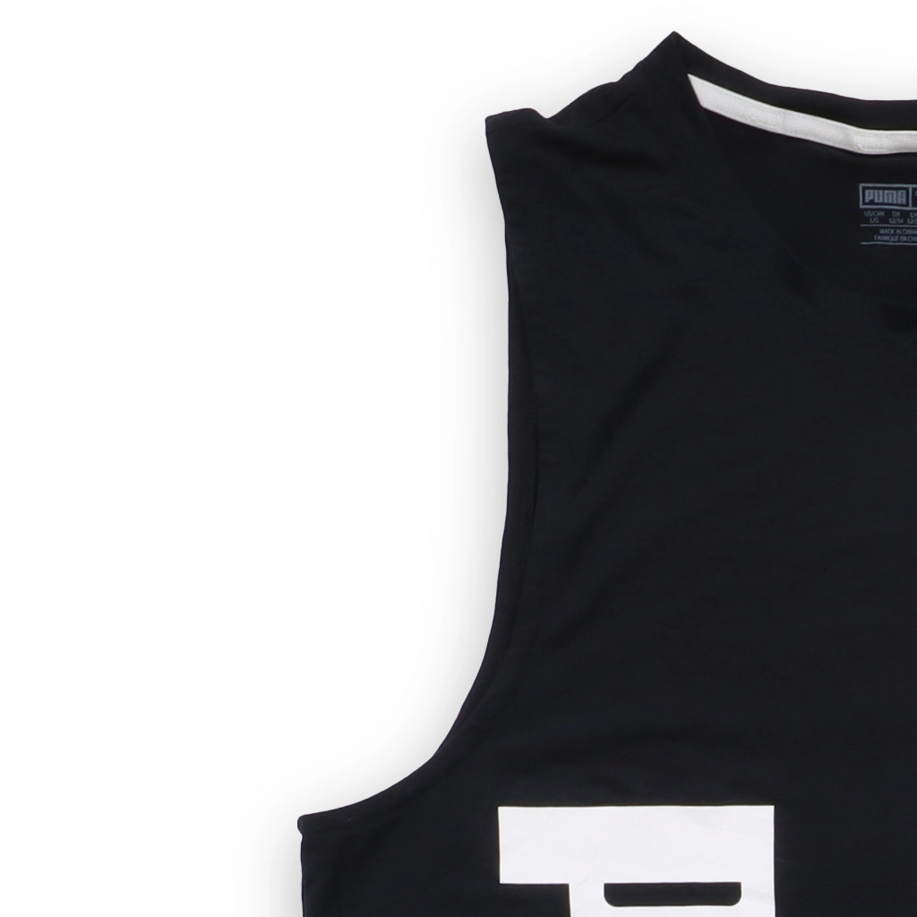 Puma Tank Top Mens Big Logo L Black Polyester Blend Sleeveless gallery