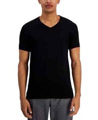 ALFANI Men’s 4 Pack Black 100% Cotton Regular Fit V-Neck T-Shirt NEW Medium