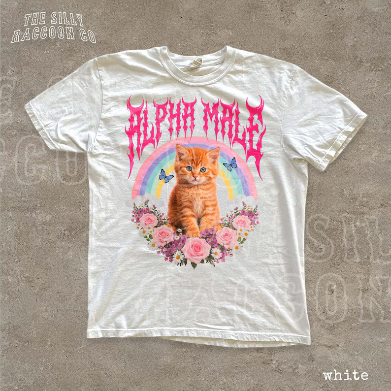 Alpha Male Funny Ironic Kitten Comfort Colors Shirt gallery