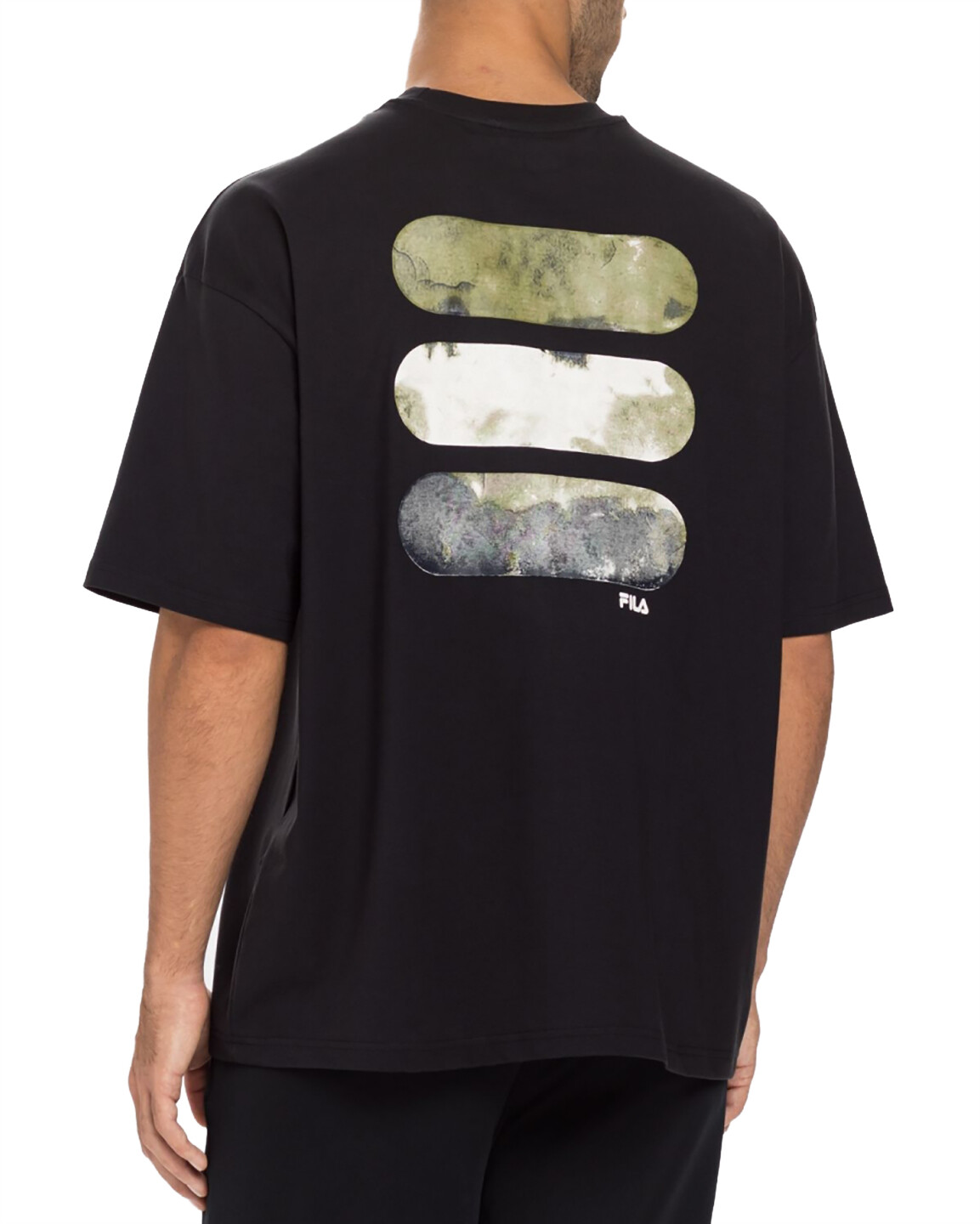 Fila - Men's Oversized Logo T-Shirt Black - Cottens Dropped Shoulder gallery
