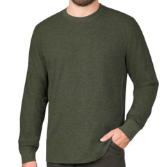 MEMBERS MARK MENS THERMAL CREW, HUNTER GREEN *CHECK FOR SIZE