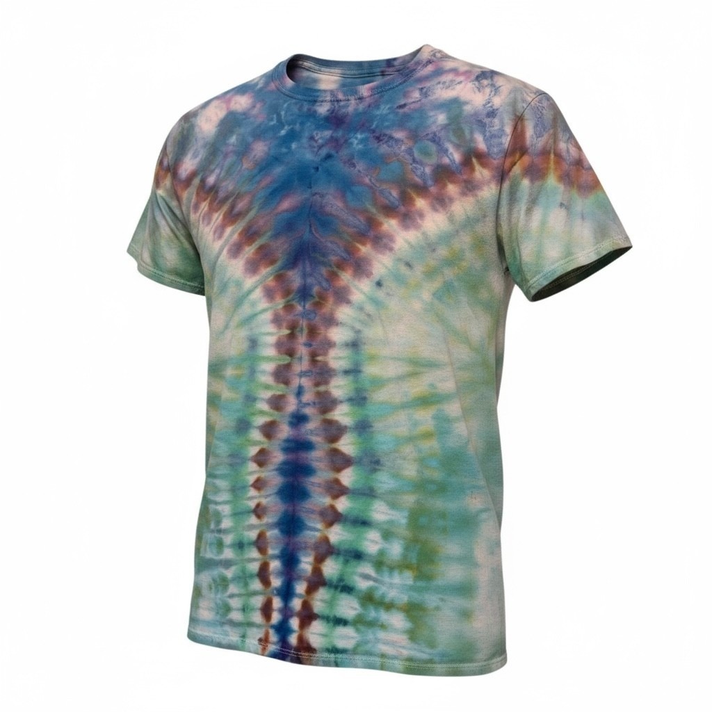 Tie Dye Cotton T-Shirt Colorful Hippie Pattern Short Sleeve Casual Top Mens M gallery