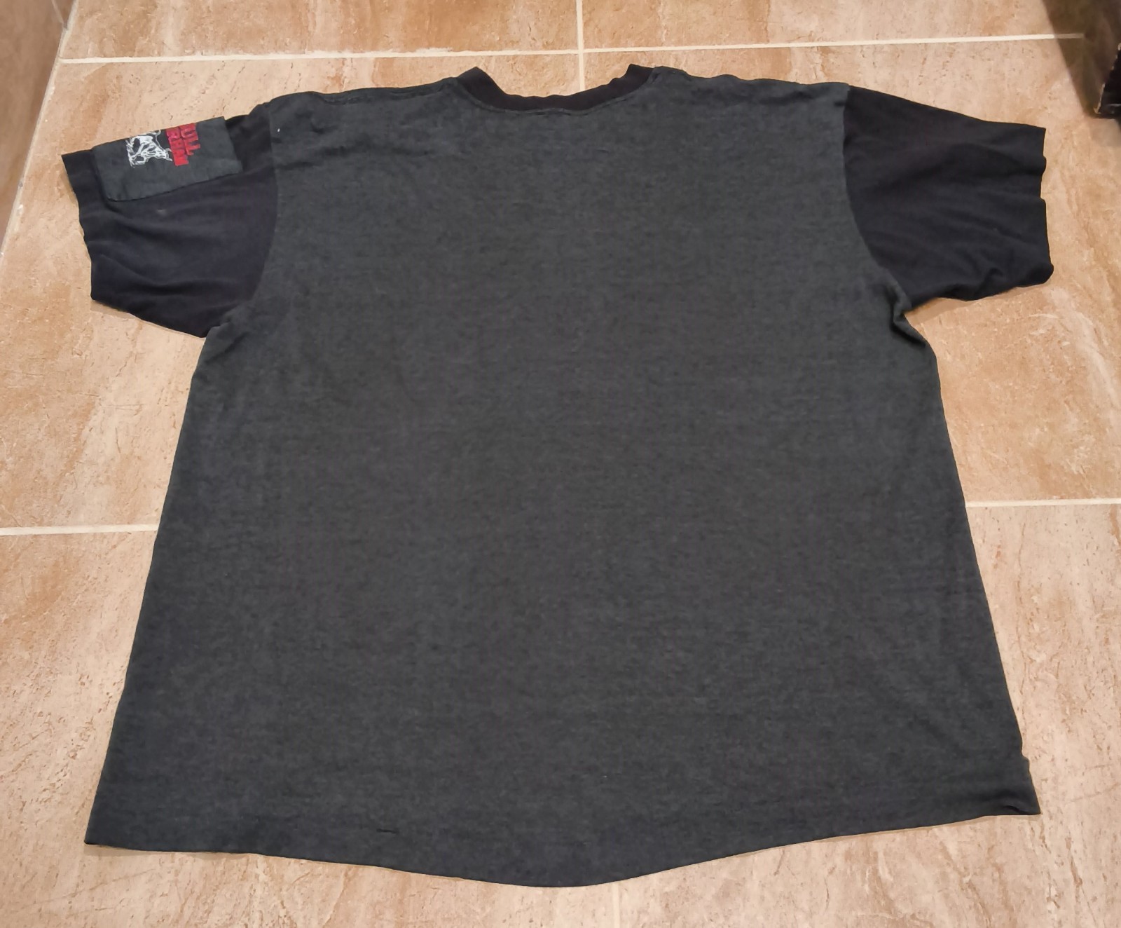 Vintage 80s 90s Bull Durham Tobacco Ringer Shirt Shoulder Gray Black Sz L gallery