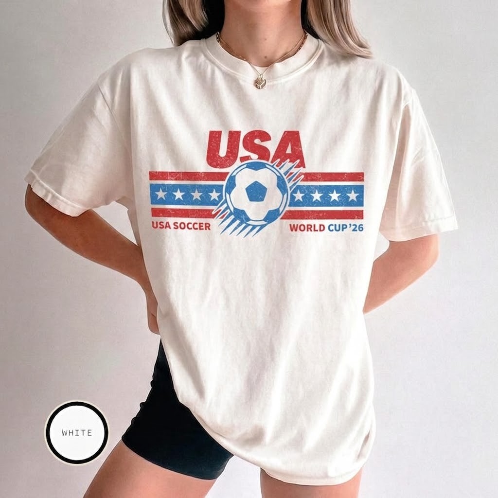 Vintage USA Soccer World 26 T-Shirt, USA Football Fan Shirt gallery
