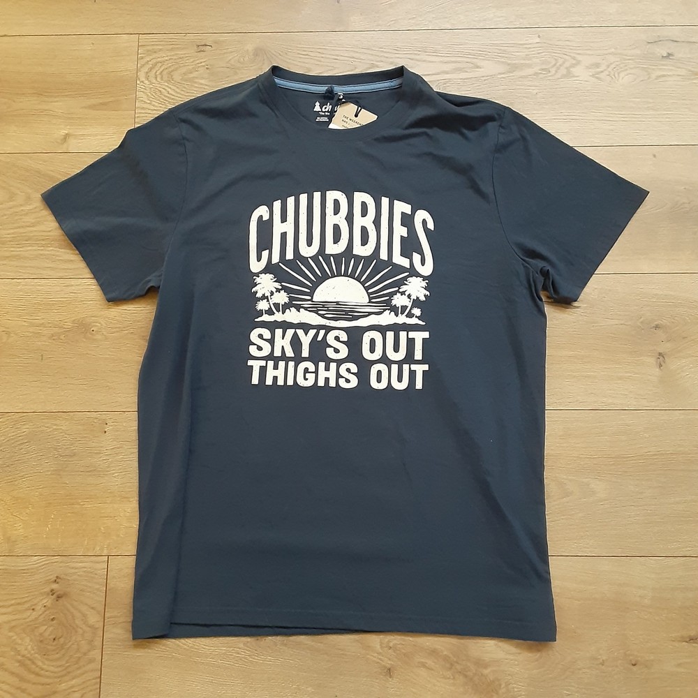 Chubbies Mens Large Navy Blue Short Sleeved T-Shirt Graphic Print New
