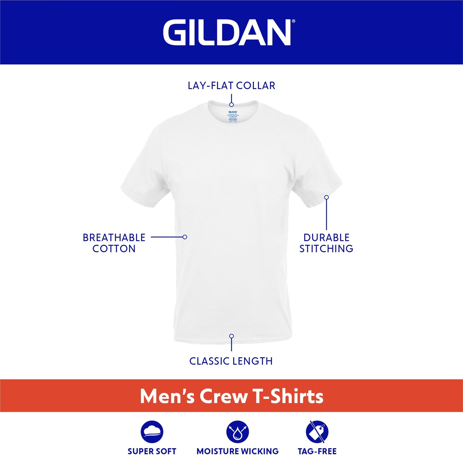 Gildan Men's Crew T-Shirts, Multipack, Style G1100 gallery