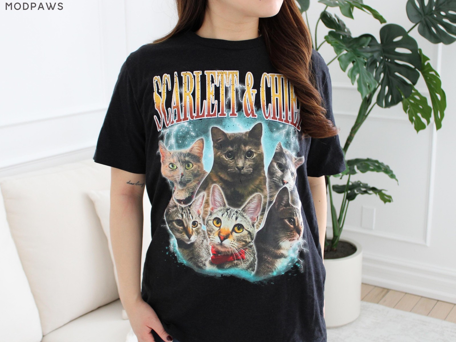 Custom Pet Photo Shirt Personalized Dog Cat Portrait Vintage Bootleg Tee gallery