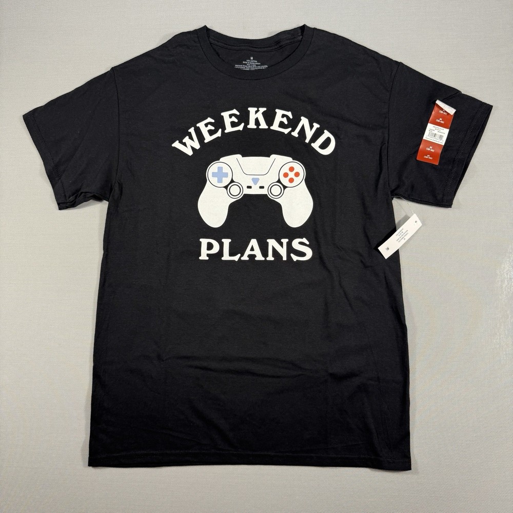 Weekend Plans Video Game Controller Graphic T-Shirt Men’s Medium NWT