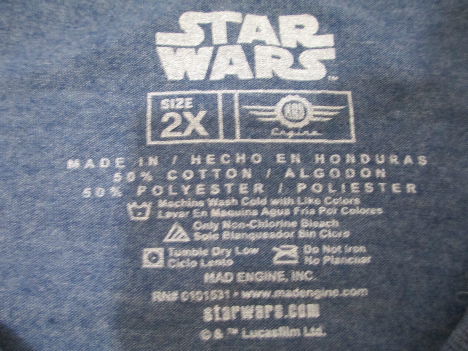 Star Wars T-Shirt Classic Logo Size 2X Lightweight Blend Material Blue NEW gallery