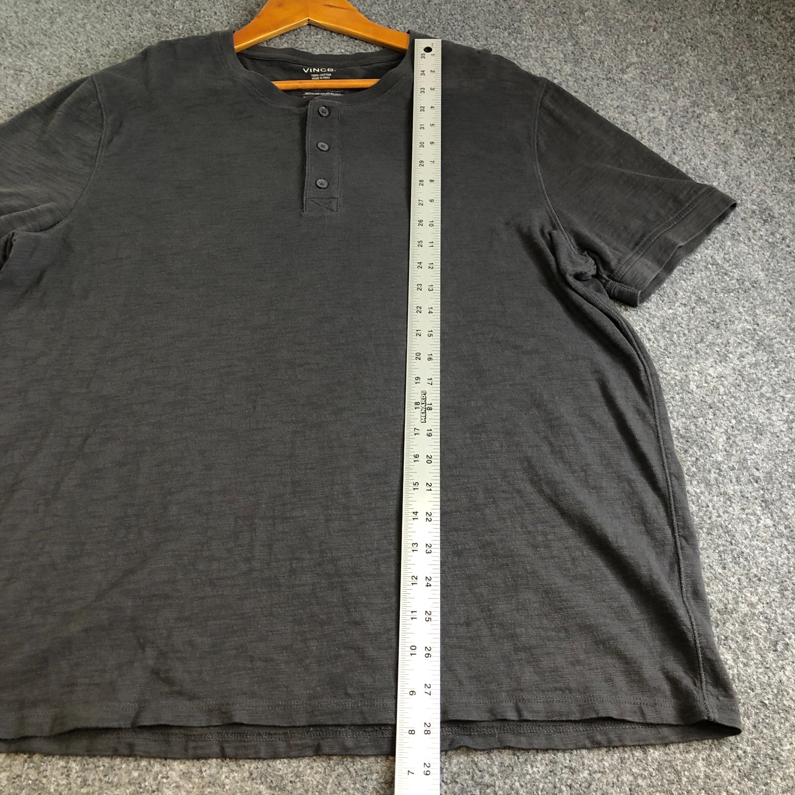 Vince Henly Shirt Mens Extra Large Gray 100% Cotton Short Sleeve Soft Casual gallery