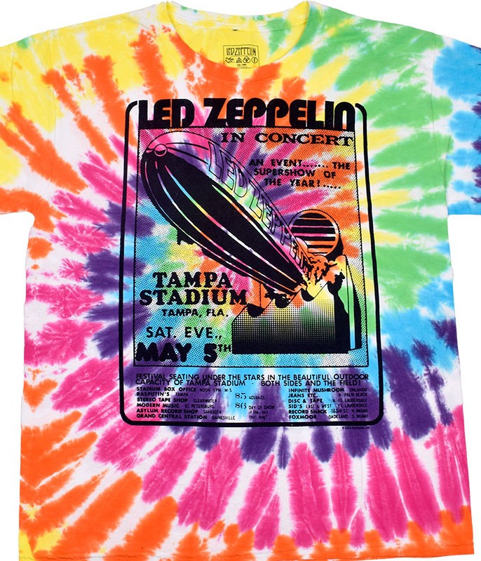Led Zeppelin Tampa Spiral Tie-Dye T-Shirt Liquid Blue gallery