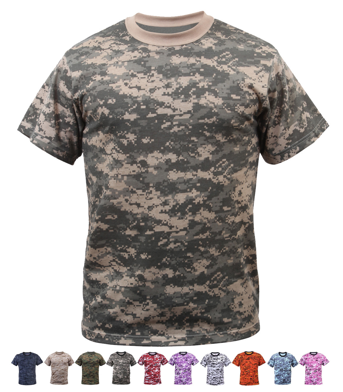 Digital Camo Tactical T-Shirt Camouflage Military Tee Short Sleeve Digital Army gallery