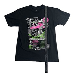 Y2K Graphic Tee Mens Medium Black Monster Punk Skater Goth Streetwear Art Shirt