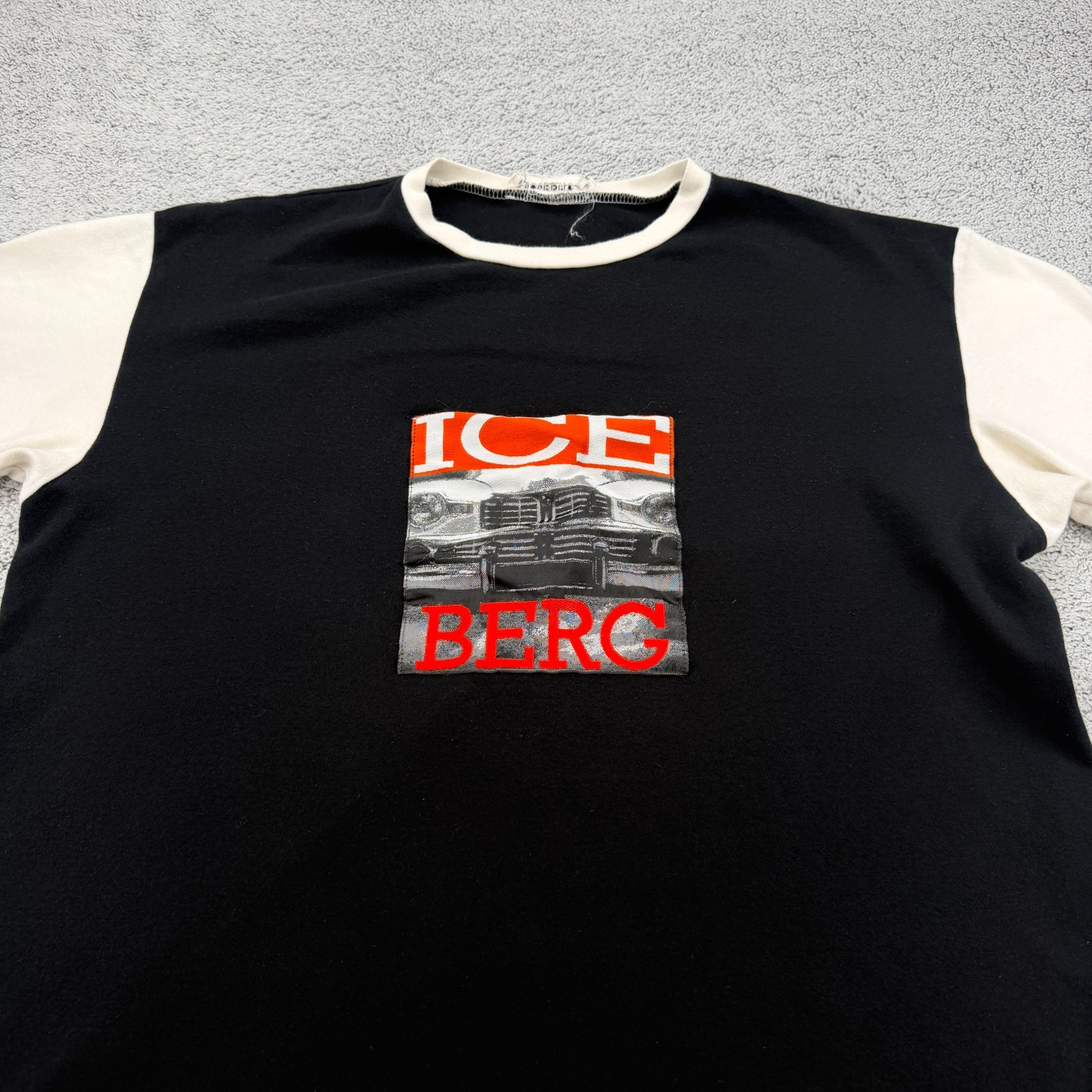 Vintage Iceberg Shirt Men Large Black Car Grill Logo Spellout Graphic Tee Italy gallery