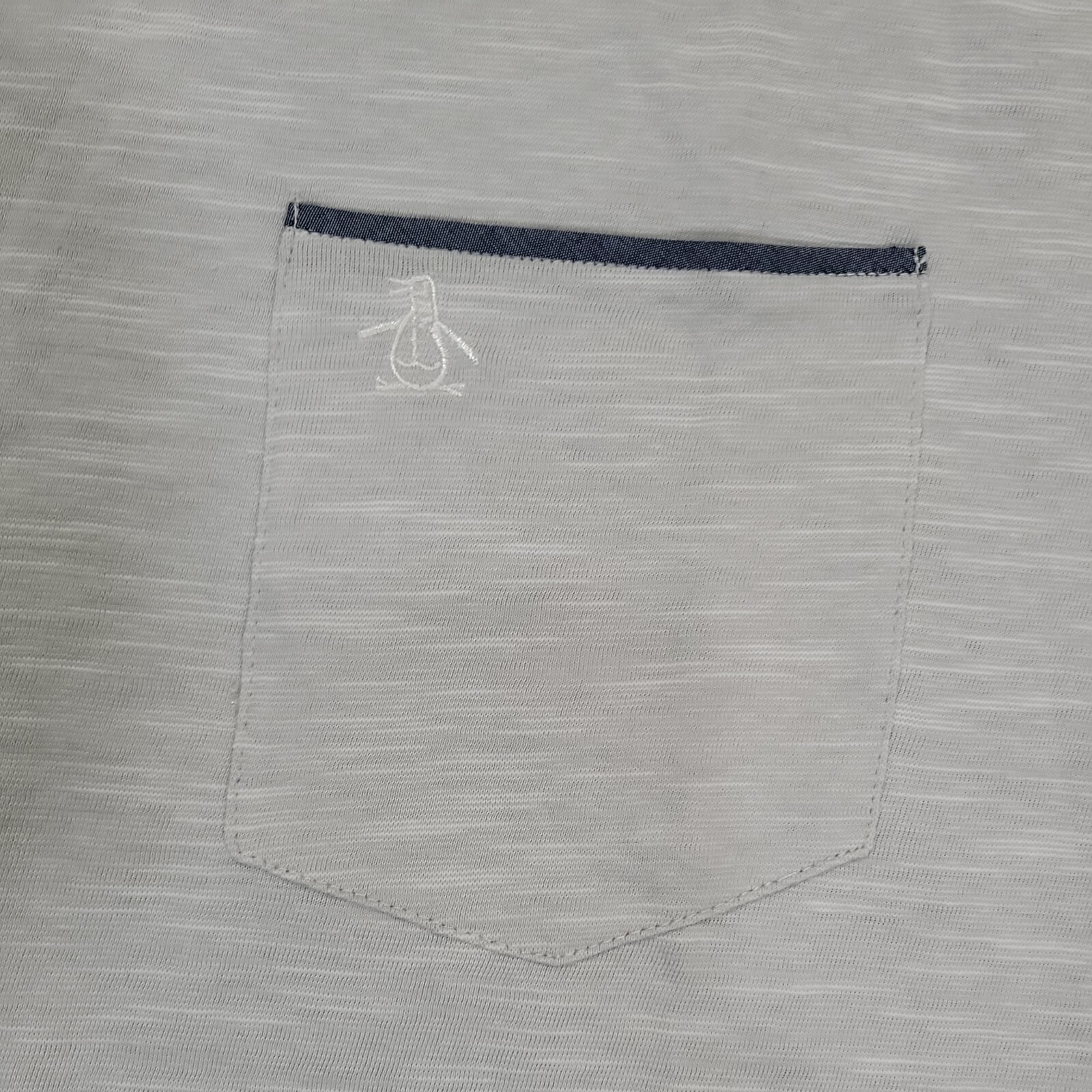 Penguin Knit Tee Mens XL Light Gray Stripe Chambray New gallery