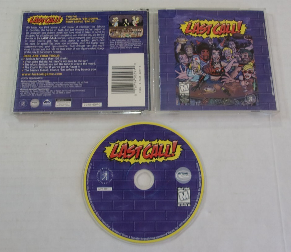 Used Jewel Case 2000 Last Call PC Bartending Windows Macintosh Free shipping!