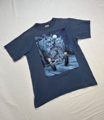 VTG Alaska 90s Mountain Style Snow Wolf Nature Tee M Band Dream Catcher Tribal