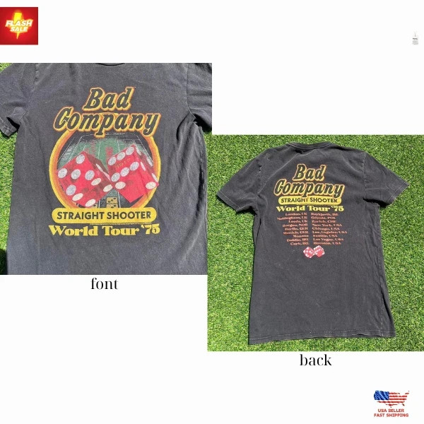Bad Company 1975 World Tour T-Shirt Reprint Two-Side Full Size S-5XL R261